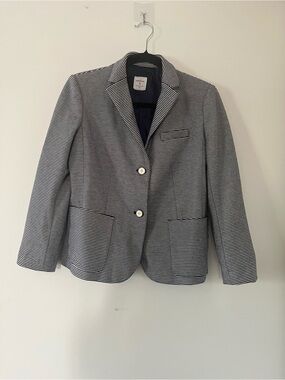 Gap Navy Blue White Striped Blazer 6 Preppy Nautical Office Career Minimalist